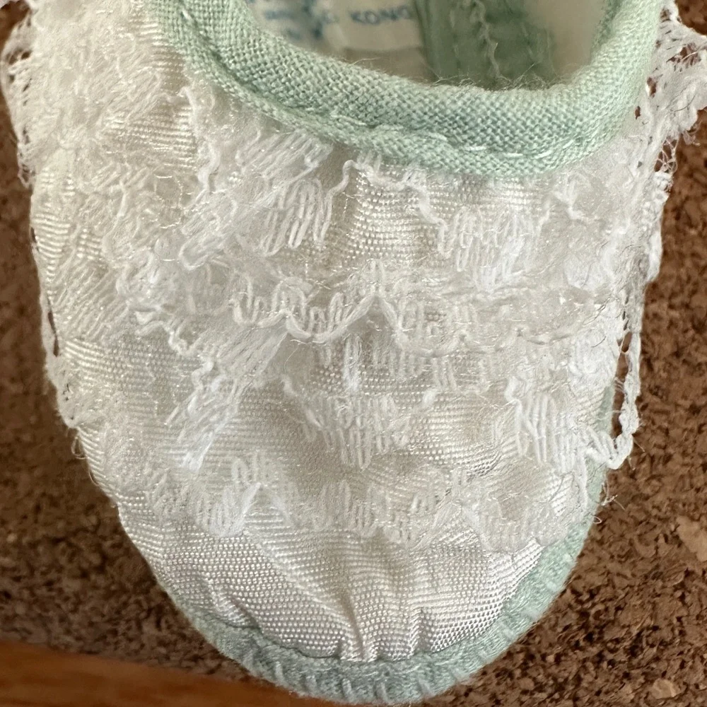 Vintage Infant Cloth Crib Shoes For Girls Made in Japan, Hong Kong